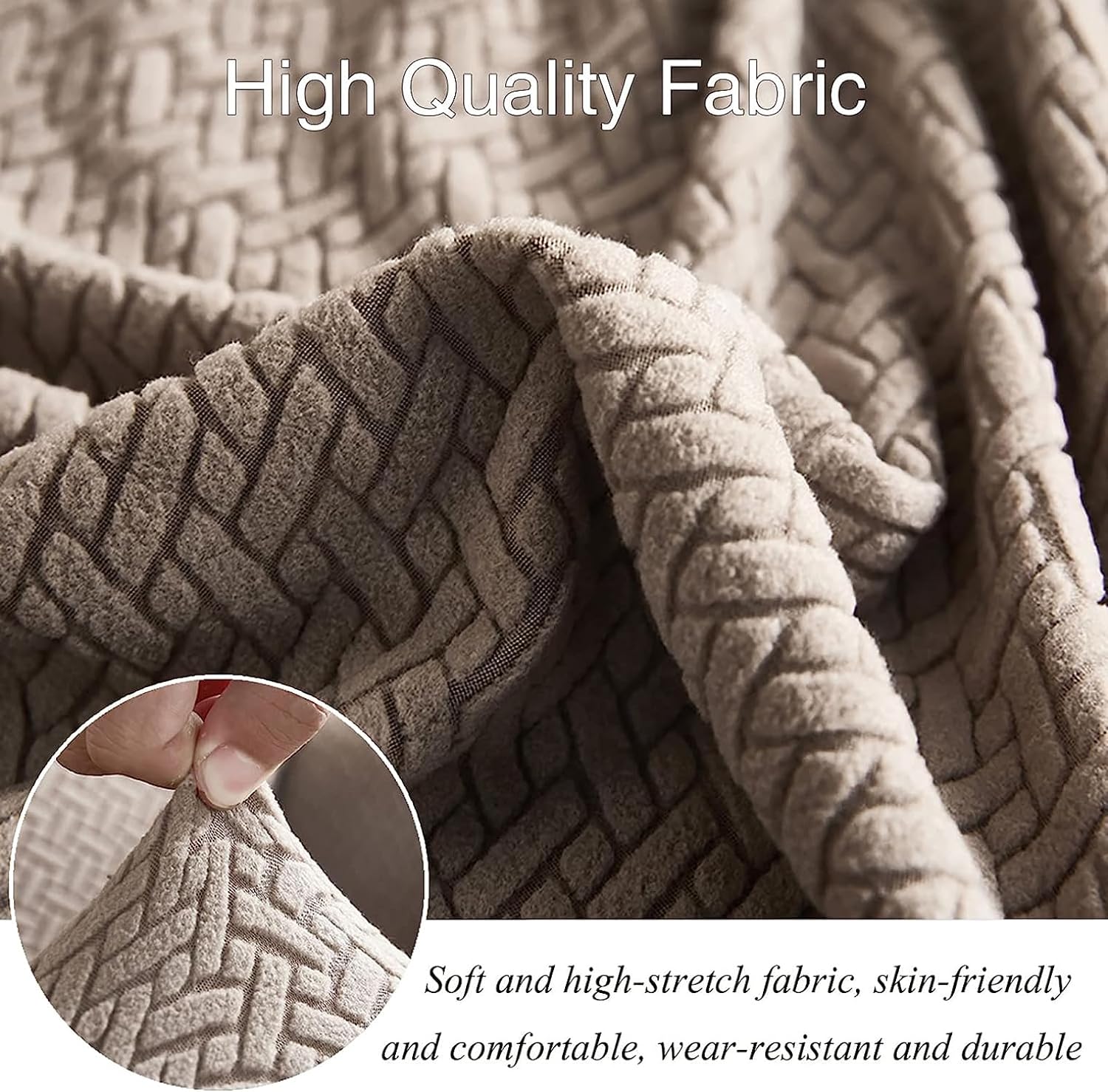 2026 L Shape Polar Fleece Sofa Cover : Khaki