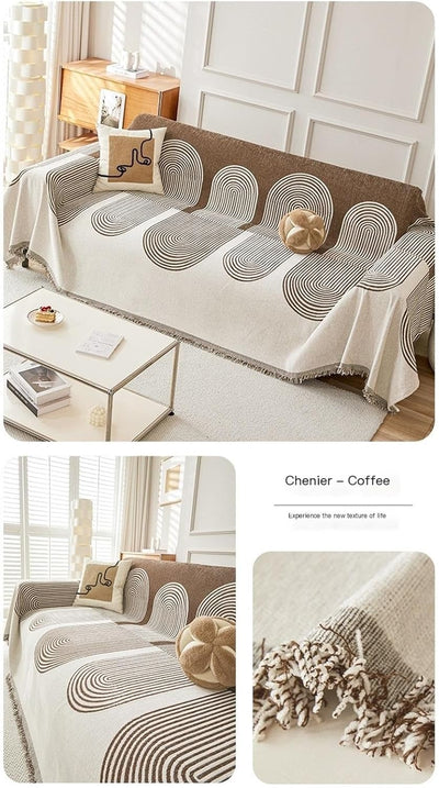 Premium Double Sided Chenille Sofa Covers - Brown Juniper