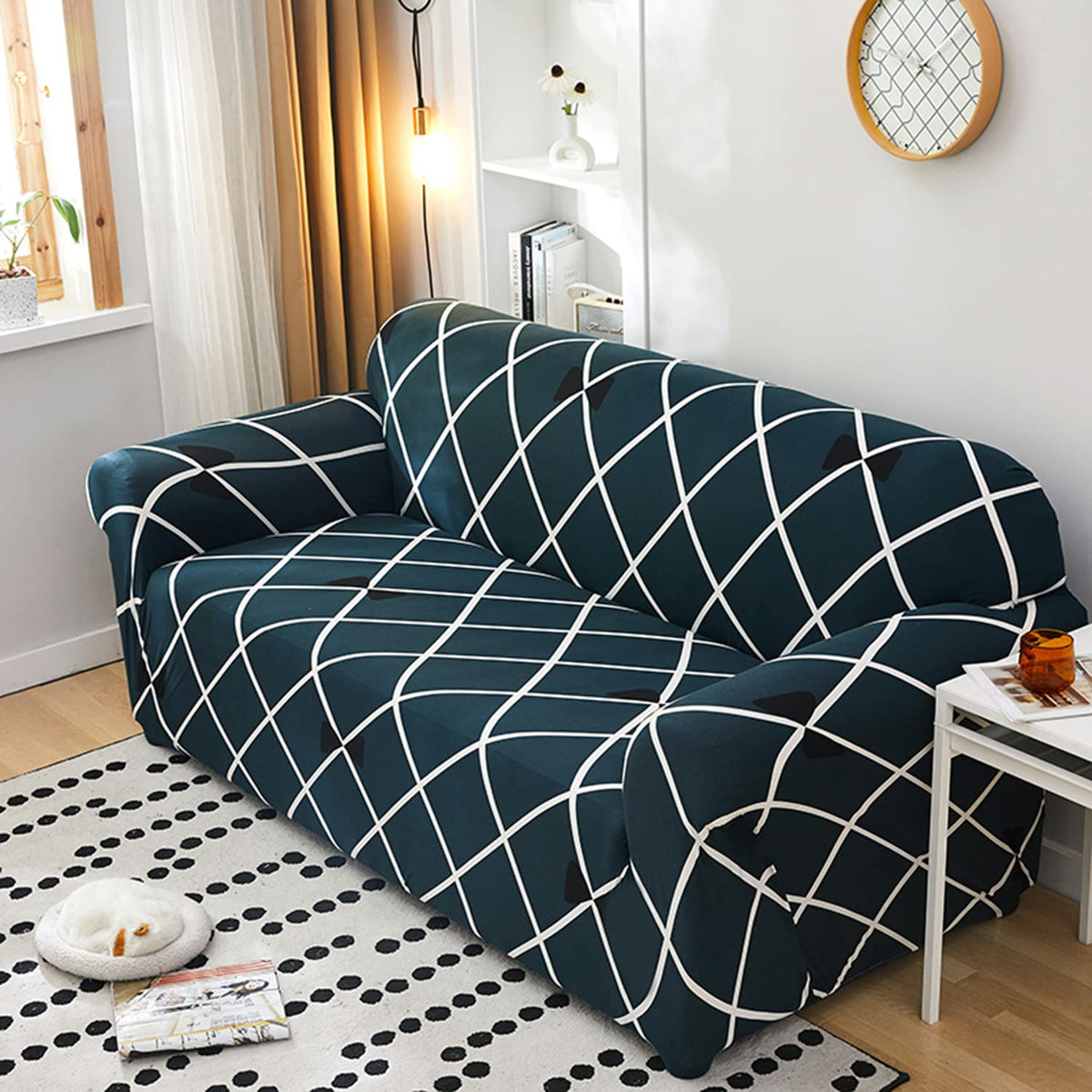 Trendize Exclusive Stretchable Sofa Cover - Cross Blue