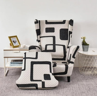 SnugFit Wingback Chair Slipcover - Luxe Monochrome