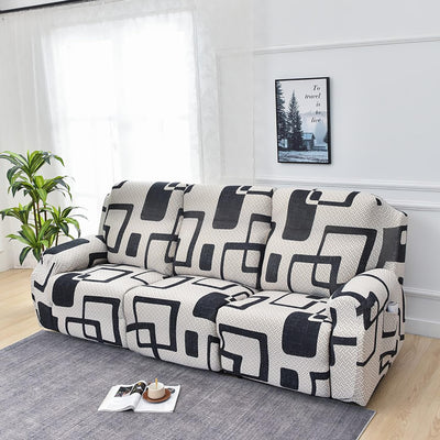 Premium Printed Recliner Sofa Cover : Luxe Monochrome
