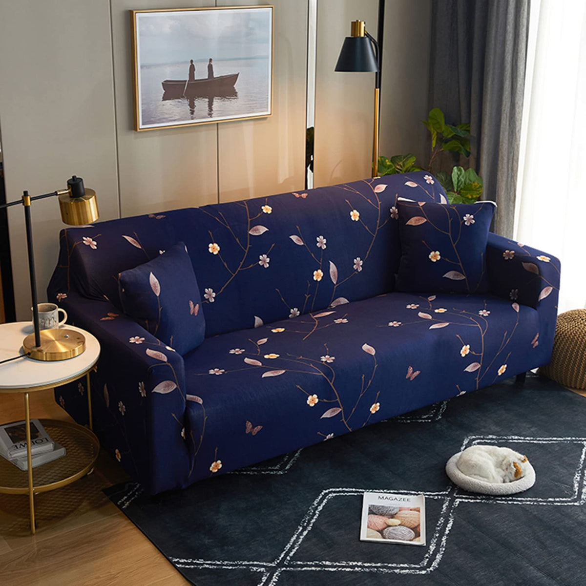 Trendize Exclusive Stretchable Sofa Cover - Sapphire Blue