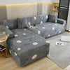 L Shape Sofa Cover - Grey Daisy