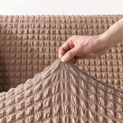 2025 Turkish Bubble Frill Sofa Covers : Light Brown