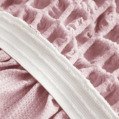 2025 L Shape Turkish Bubble Frill Sofa Covers : Blush Pink