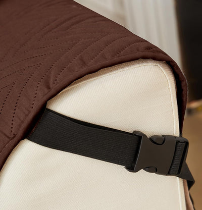 NON SLIP QUILTED SOFA PROTECTOR MAT - PLAIN BROWN