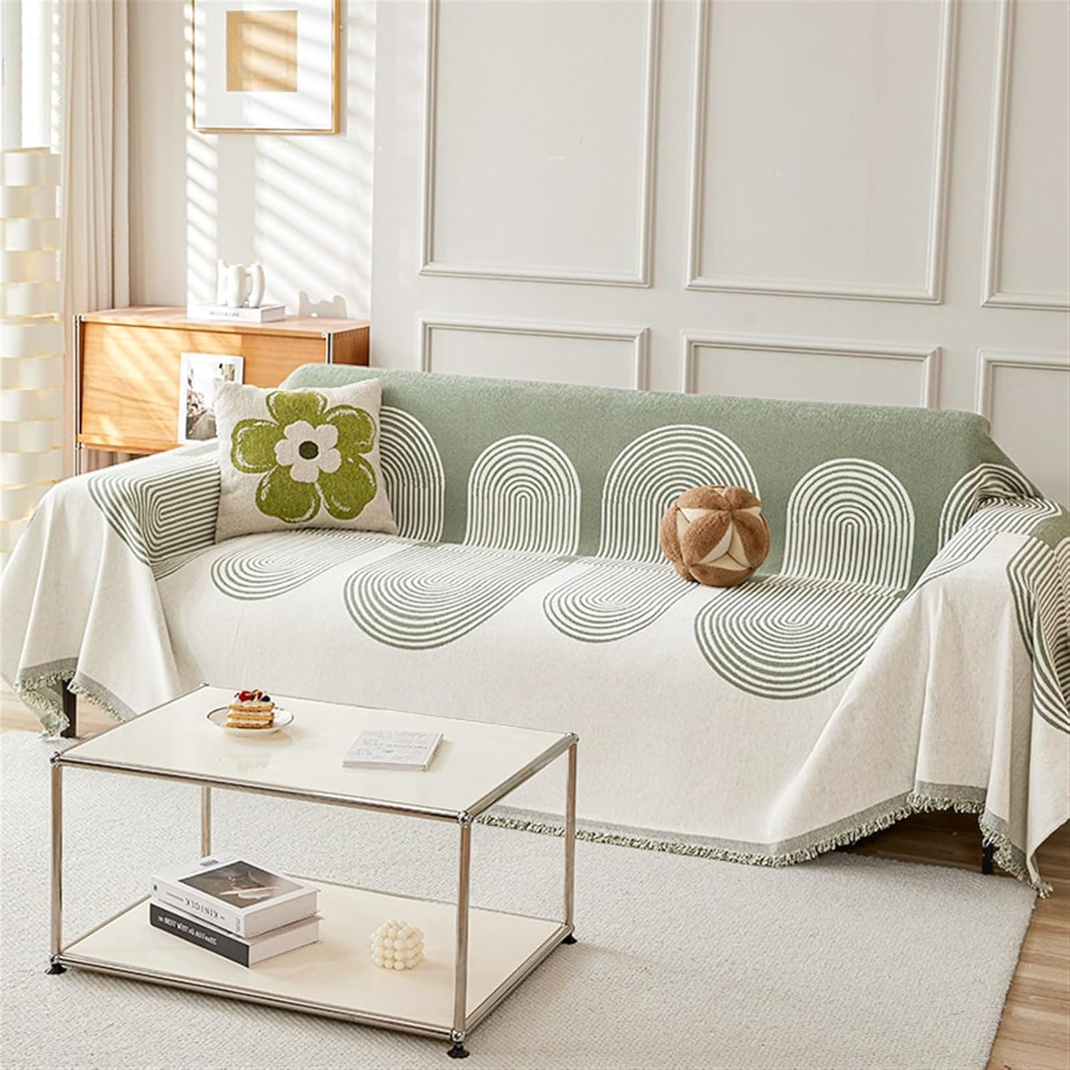 Premium Double Sided Chenille Sofa Covers - Green Juniper