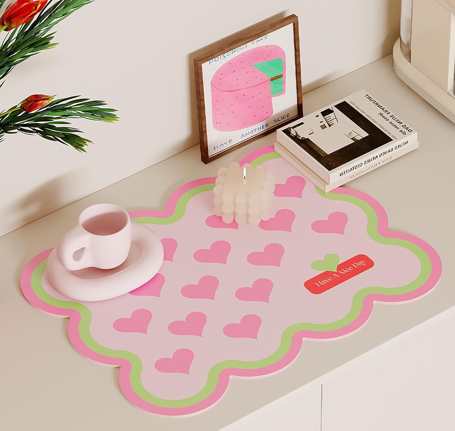 Printed Dish Drying Mat - Absorbent Drying Pad