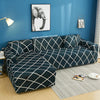 L Shape Sofa Cover - Cross Blue