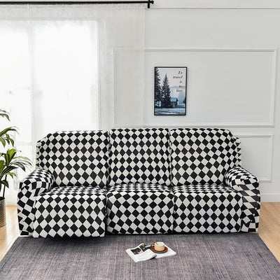 Premium Printed Recliner Sofa Cover : Maze Black