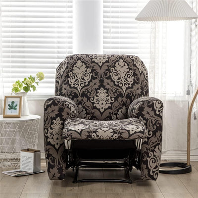 Premium Printed Recliner Sofa Cover : Royal Black