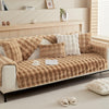 Plush Non Slip Sofa Mat - Camel Brown