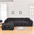 L Shape Sofa Cover - Black Herringbone