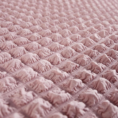 2025 L Shape Turkish Bubble Frill Sofa Covers : Blush Pink