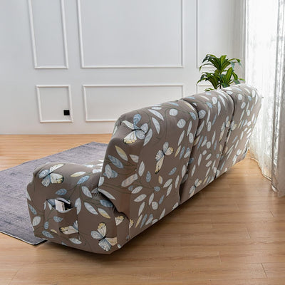 Premium Printed Recliner Sofa Cover : Grey Moroccan