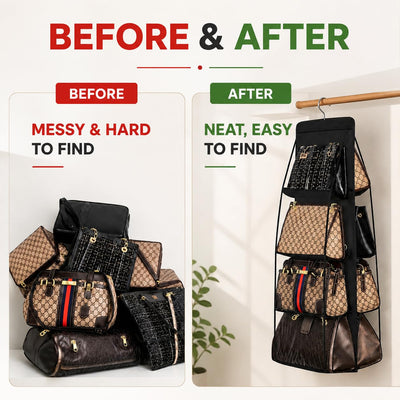 6-Pocket Hanging Dust-Proof Handbag Organizer