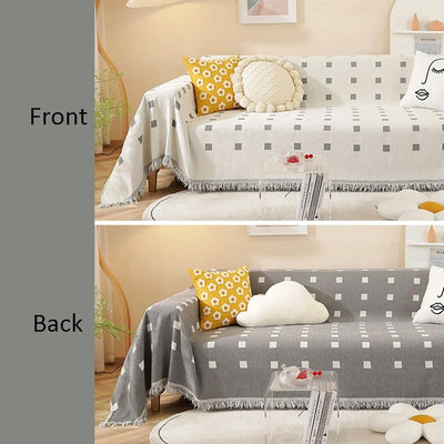 Premium Double Sided Chenille Sofa Covers - Grey Mosaic