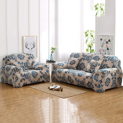 Trendize Exclusive Stretchable Sofa Cover - Damask Beige