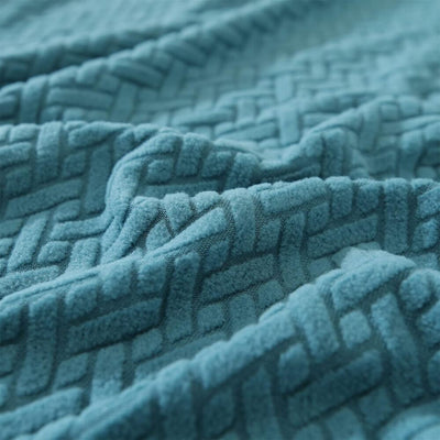 2025 L Shape Polar Fleece Sofa Cover : Teal