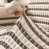 2025 L Shape Turkish Bubble Frill Sofa Covers : Beige Brown Stripe