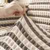 2024 L Shape Turkish Bubble Frill Sofa Covers : Beige Brown Stripe