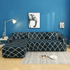 L Shape Sofa Cover - Cross Blue