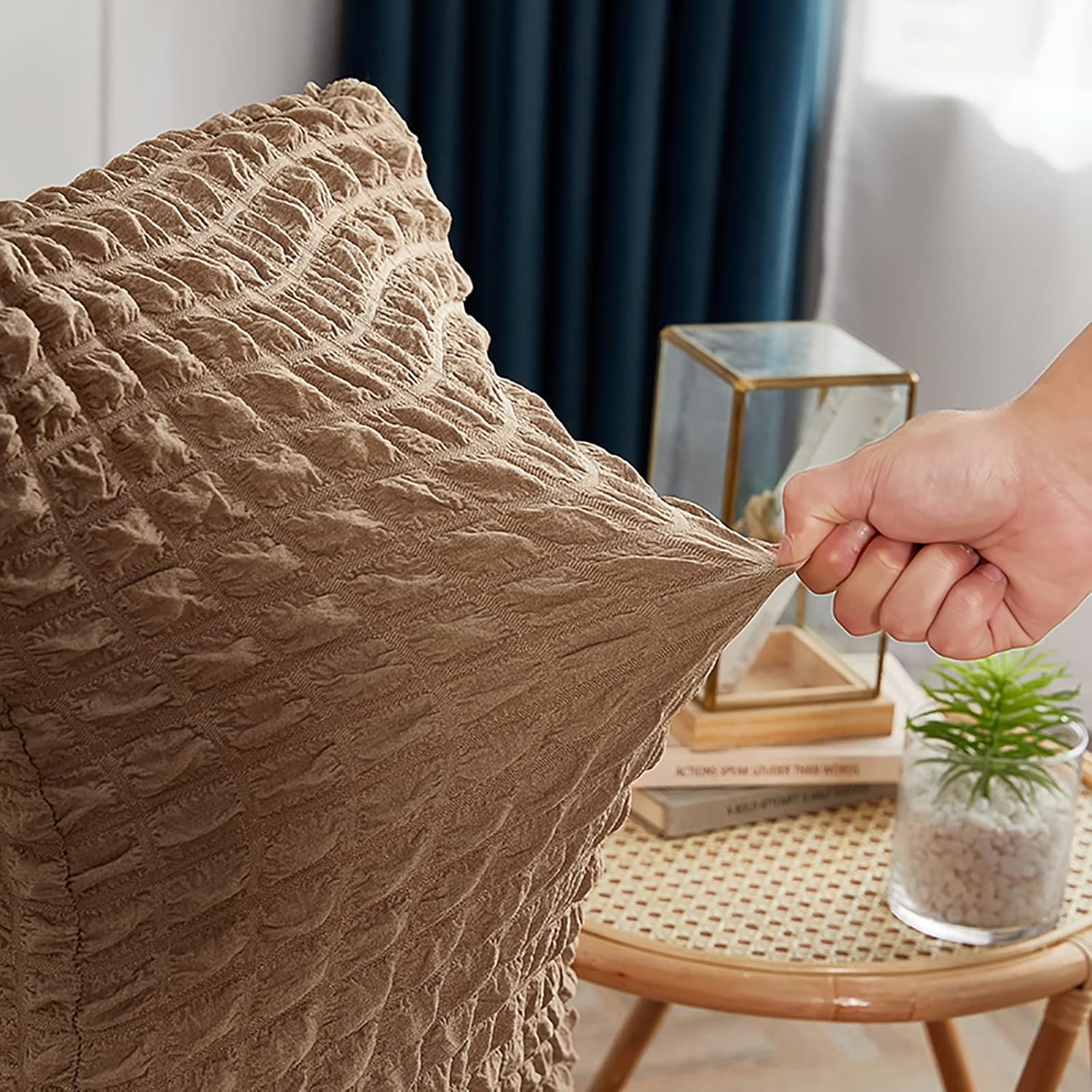 2026 Turkish Bubble Frill Chair Covers : Light Brown