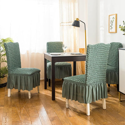 2026 Turkish Bubble Frill Chair Covers : Sage Green