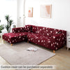 L Shape Sofa Cover - Floral Maroon
