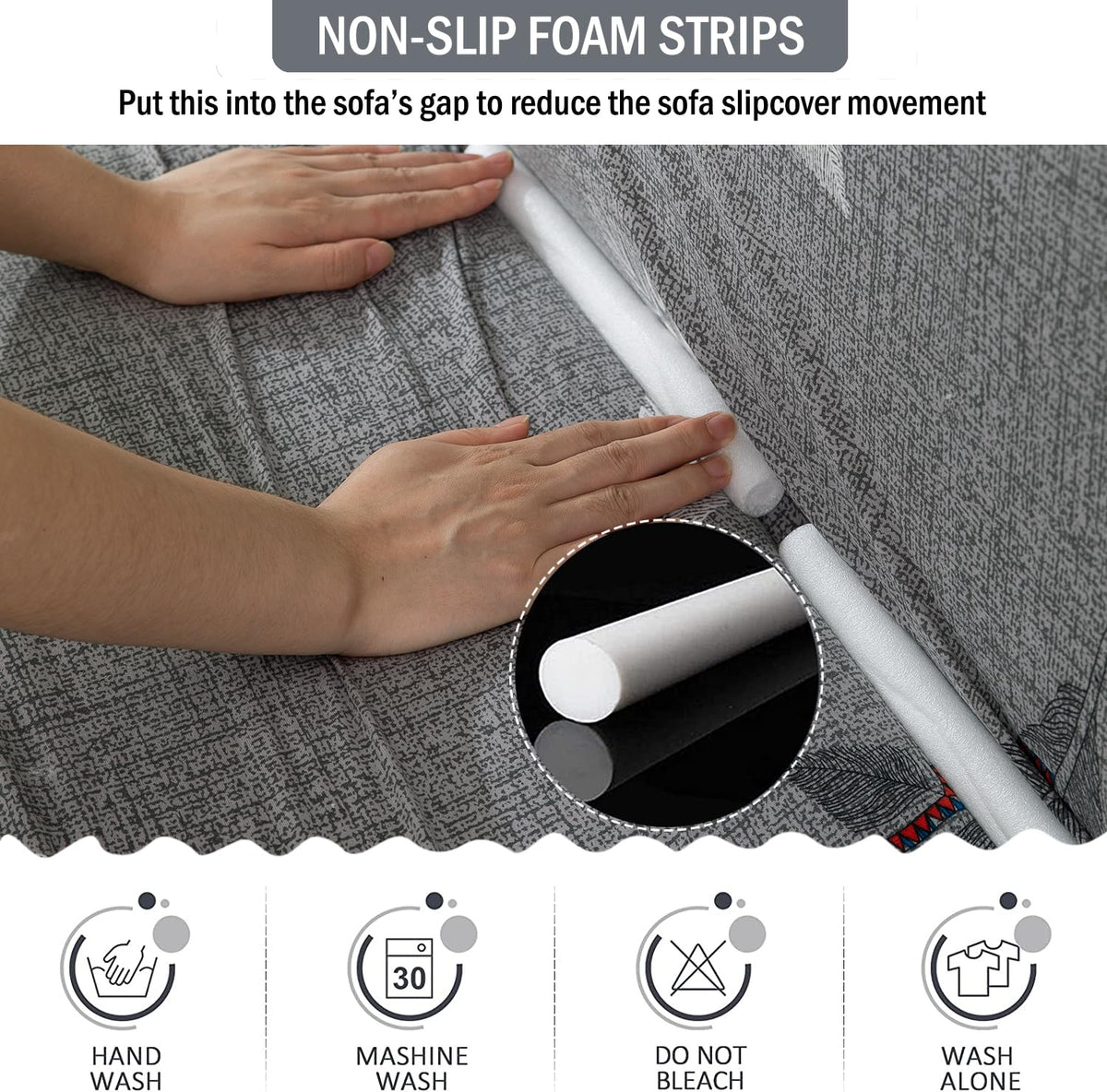 L Shape Sofa Cover - Fern Grey