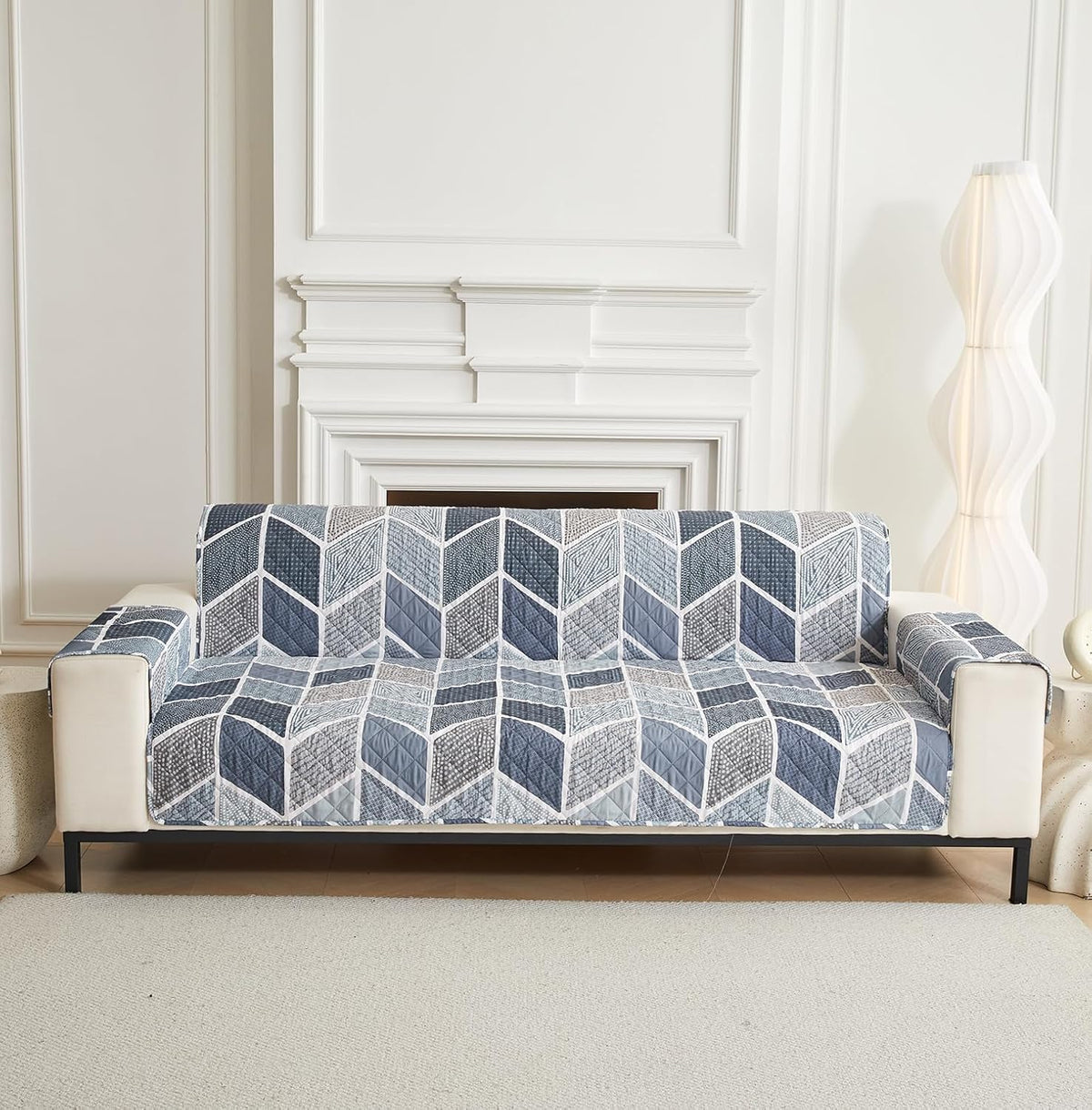 Non Slip Quilted Sofa Protector Mat With Strap