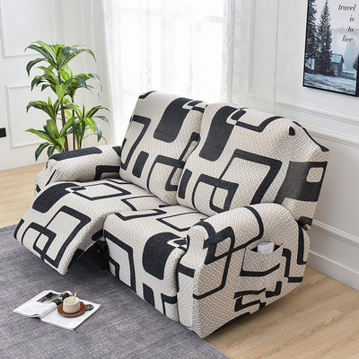 Premium Printed Recliner Sofa Cover : Luxe Monochrome