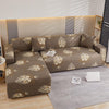 L Shape Sofa Cover - Beige Brocade