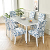 Stretchable Chair Covers, Blue Leaf