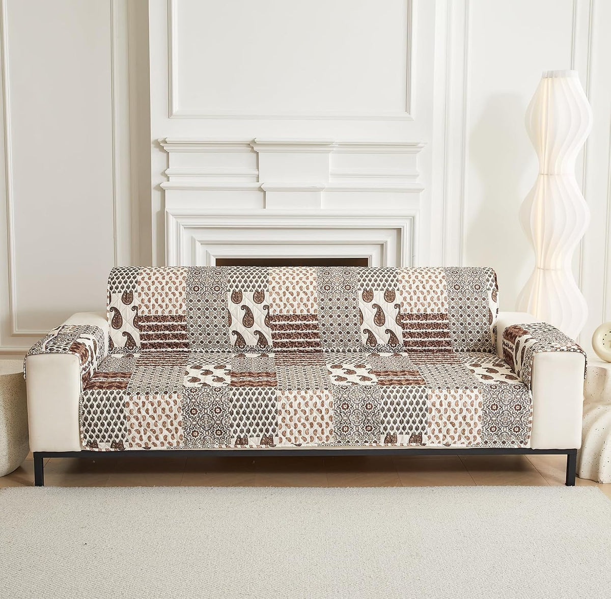 Non Slip Quilted Sofa Protector Mat With Strap