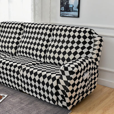 Premium Printed Recliner Sofa Cover : Maze Black