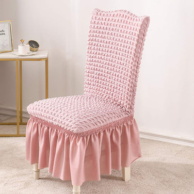 2025 Turkish Bubble Frill Chair Covers : Blush Pink