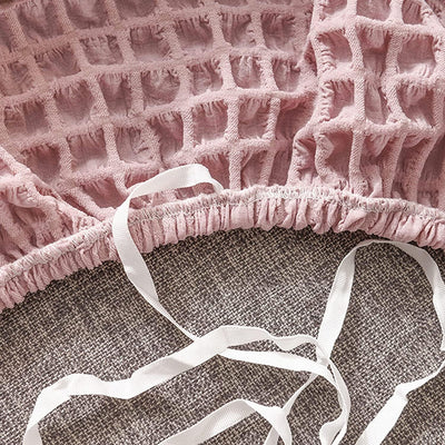 2025 Turkish Bubble Frill Sofa Covers : Blush Pink