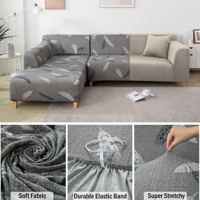 L Shape Sofa Cover - Fern Grey