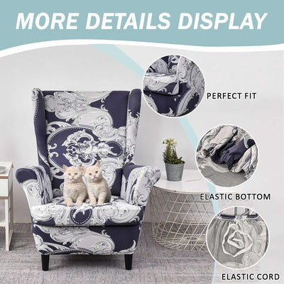 SnugFit Wingback Chair Slipcover - American Blue