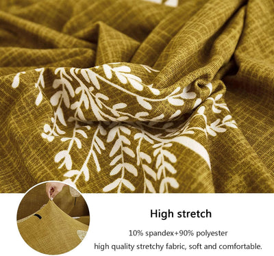 Trendize Exclusive Stretchable Sofa Cover - Mustard Leaf