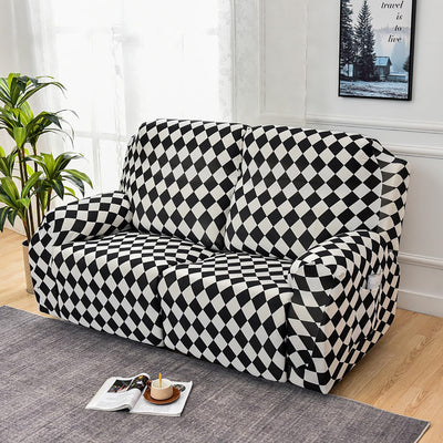 Premium Printed Recliner Sofa Cover : Maze Black