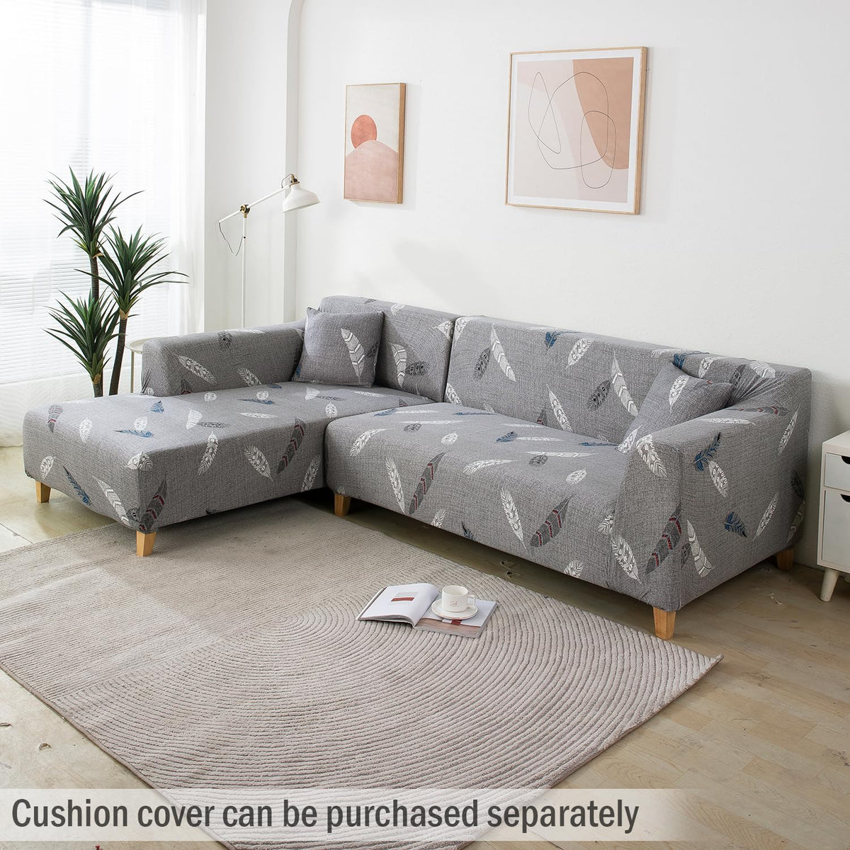 L Shape Sofa Cover - Fern Grey