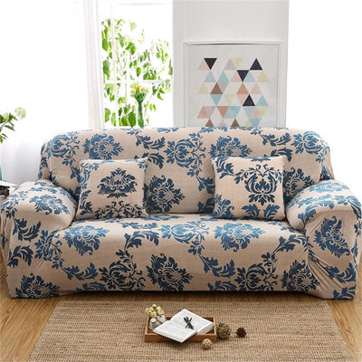 Trendize Exclusive Stretchable Sofa Cover - Damask Beige