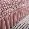 2025 L Shape Turkish Bubble Frill Sofa Covers : Blush Pink