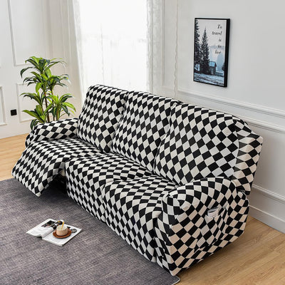 Premium Printed Recliner Sofa Cover : Maze Black