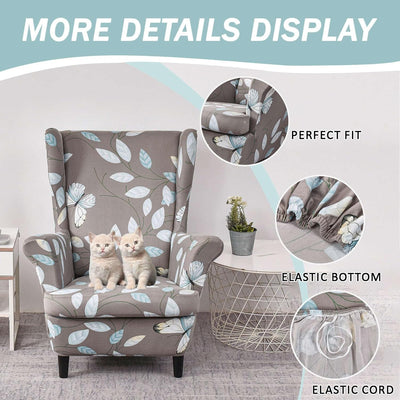 SnugFit Wingback Chair Slipcover - Grey Bliss