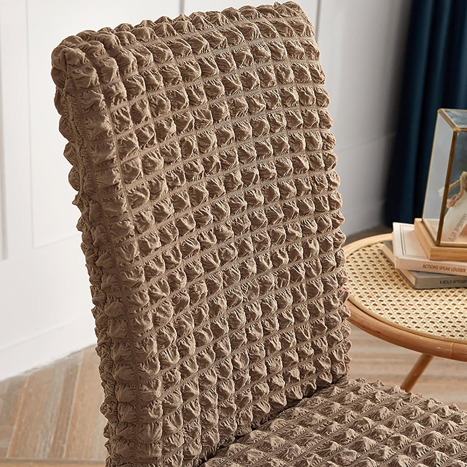 2026 Turkish Bubble Frill Chair Covers : Light Brown