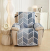 WATERPROOF QUILTED RECLINER COVER - HEXA BLUE