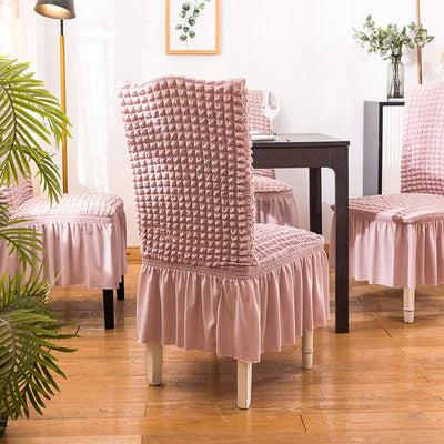 2025 Turkish Bubble Frill Chair Covers : Blush Pink